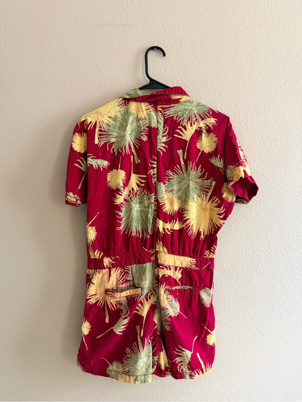 Free People Malibu Romper Red Combo Palm Leaf - Picture 5 of 7